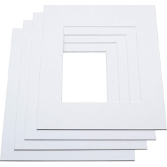 LIVINGTREE 10 x White Mounts (Outer Size: 21 x 30 cm / Inner Size: 13 x 18 cm) for Photos and Picture Frames, 1.4 mm Thick, Museum Quality, 45° Cut Edge, Made in Germany