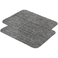 ASTRA Washable Dirt Trapper Mat, Set of 2, 40 x 60 cm, Anthracite 100% Cotton Door Mat, Entra Absorbent, Non-Slip Doormat Easy Care