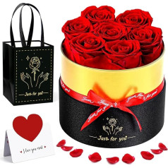 Preserved Flowers in a Box, Durable Rose Gift for Mom, Women, Wife, Grandma