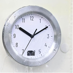 Fichl Waterproof Series Bathroom/Outdoor Clock (Alias - Silver)