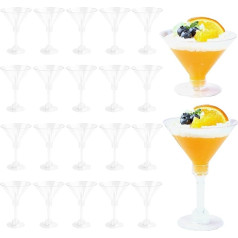 Fadcaer Martini Glasses Reusable Clear Party Cocktail Dessert Shooter Drinkware Adjustable Stem Bar Glasses for Wedding Birthday Garden Christmas Picnic Parties