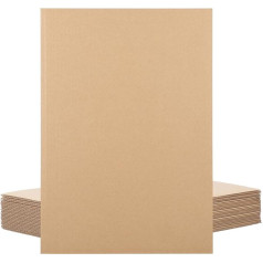Belle Vous Corrugated Cardboard Sheets - 24 Sheets in A3 Format - Thick 3 mm Cardboard - Flat Kraft Paper A3 - For Arts and Crafts - Corrugated Cardboard for Crafts - Cardboard for Protective