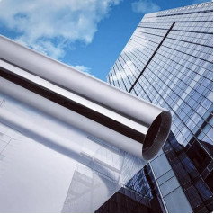 Cinbee Sun Protection Film Window Indoor or Outdoor 100 x 200 cm, Self-Adhesive Mirror Film Window Heat Protection, Reflective Window Film, Sun Protection, UV Protective Film, Self-Adhesive Roof