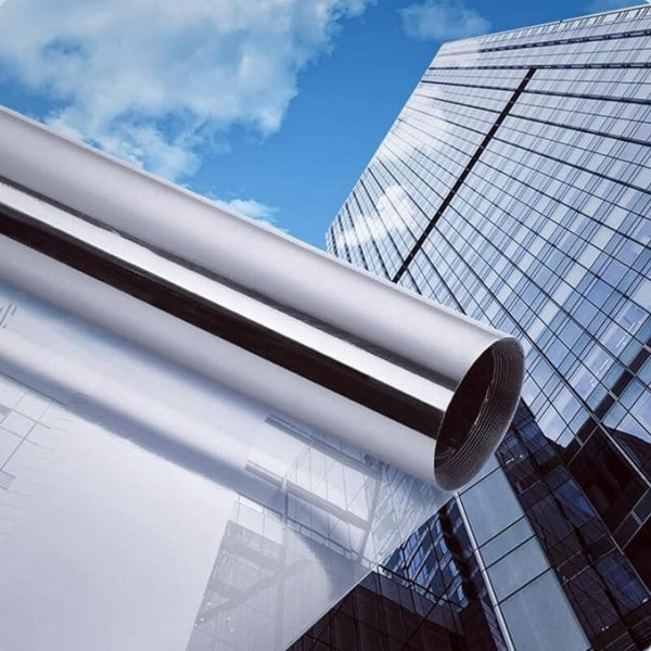 Cinbee Sun Protection Film Window Indoor or Outdoor 100 x 200 cm, Self-Adhesive Mirror Film Window Heat Protection, Reflective Window Film, Sun Protection, UV Protective Film, Self-Adhesive Roof