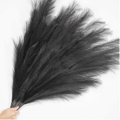 Ziamzra Pack of 6 Pampas Grass, Large, 110 cm, Artificial Pampas Grass, Decoration, Dried Flowers, Boho Decoration, Artificial Flowers, Plants for Living Room, Wedding, Office, Bedroom, Black