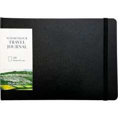 Blue Acorn A5 Watercolour Journal 21 x 14 cm 60 Pages (200 gsm) Black Cover Hard Cover Suitable for Watercolour Pencils, Drawing and Painting