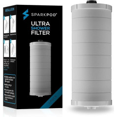 SparkPod Power Shower Filter Cartridge (1 Cartridge) - Shower Head Filter Cartridge - Shower Head Water Saving - Legionella Filter - Limescale Filter Shower - Shower Head Filter - Descaler - Shower