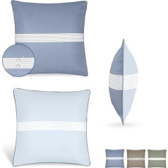 Set of 2 Formentera Decorative Cushion Covers, Durable, Waterproof and Dirt-Repellent. Soft and Very Comfortable to the Touch. (50 x 50 cm (20 x 20 inches), Blue)