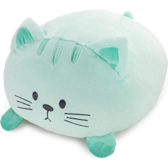 balvi Kitty Cushion in Cat Shape Fluffy and Soft Polyester Turquoise