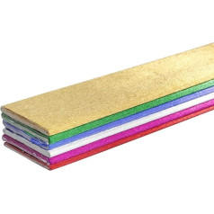 Clairefontaine 911199C Pack of 6 Rolls of Metal Crepe Paper (250 x 50 cm, 72 g, Ideal for Decoration, with Gloss Effect) 1 Pack Assorted Colours
