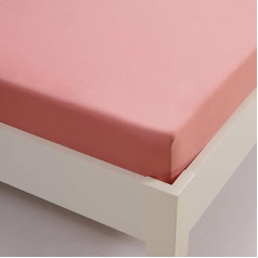 Sancarlos Basicos 100% Cotton Fitted Sheet for 150-cm Bed - Coral