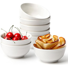 NUTRIUPS 8-Piece Dessert Bowls, 290 ml Dip Bowls, 11 cm Ceramic Bowl, Small Bowl Set for Ice Cream, Snacks, Fruit, Rice, etc