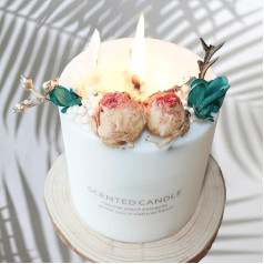 Scented Candles with Dried Flowers, Soy Wax Scented Candle in Glass, Relaxation Small Gifts for Women, Educators, Birthday, Girlfriend, Room Décor