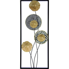 Lotus Leaves Wall Picture Wall Decoration Flower 3D Art Sculpture Wall Sculptures Decoration Patio Decoration Wall Relief Abstract Gift Designer Wall Object Gold, 61 x 25 x 4.5 cm