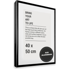 Aluminium Picture Frame 40 x 50 cm Black Picture Frame Matt 40 x 50 cm with Shatterproof Plexiglass Aluminium Frame 40 x 50 cm Aluminium Picture Frame Matt Black Modern Picture Frame 50 x 40 cm Matt