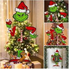 Large Green Christmas Tree Decoration, Christmas Tree Topper Head Arm and Legs for Tree, Christmas Tree Decoration, Christmas Decorations, for Winter Christmas Party Accessories