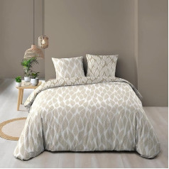 Douceur d'Intérieur, 3 Piece Duvet Cover Set 260 x 240 cm Reversible 100% Cotton