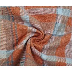 Skye Balmoral Thick Wool Effect Tartan Upholstery Curtain Fabric Sofa Plaid Fabric (200x140cm(2m), Orange