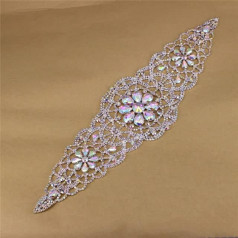28 x 8 cm Shoulder Tassels Decoration Sew On Embellishment for Hat WDress Accessories AB Color Crystal Appliques Rhinestone Epaulettes Rhinestone Belt 10