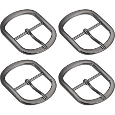 sourcing map Metal Roller Buckle, 4 Pack Single Prong Belt Buckle, Oval Center Bar Buckles for Belt Crafts