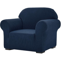 SU SUBRTEX Thickened Stretch Sofa Cover, 1 Piece, Slipcover for Living Room, Soft Furniture Protectors for Kids/Dogs, Washable, Couch Slipcovers (Chair, Navy Blue)