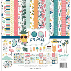 Echo Park Paper Company POP240016 Collection Kit Paper, Pool Party Collection Set, 12 x 12 Inches