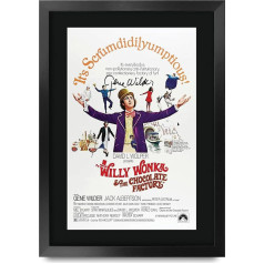 HWC Trading FR A3 Willy Wonka and the Chocolate Factory Gene Wilder Gifts - Printed Autograph for Movie Fans - A3 Framed