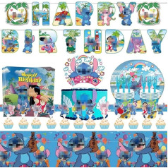 Cartoon Party Tableware, 83 Pieces, Anime Party Tableware, Cartoon Figures, Birthday Party Decoration, Cartoon Birthday Decoration, Party Tableware for Children for Children's Birthday Party