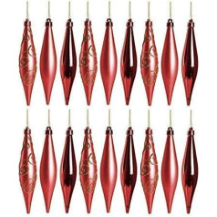 Robelli Pack of 6 Droplets Christmas Tree Wall Hanging Decoration (Various Colours)
