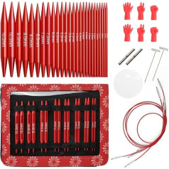 LetCart Knitting Needle Set, 13 Pairs Aluminium Circular Knitting Needles for Knitting, Double Pointed Knitting Needles with Knitting Accessories, Knitting Starter Kit for Adults, Knitter Gift