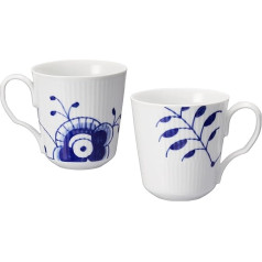 Royal Copenhagen Blue Fluted 1017331 Mega Mugs Set of 2 with Porcelain Handles, White/Blue 28 cl