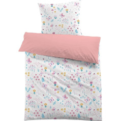 MUSOLEI Kids Girls Duvet Cover 140 x 200 cm Microfiber Floral Cartoon with Pillowcase 65 x 65 cm Gift for Party Birthday