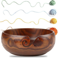 Yarn Bowl, Handmade Wooden Holder for Crocheting, Ideal Gift Item for International Women's Day (Diameter 18-20 cm)