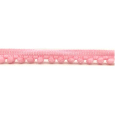 Wambere Pom Pom Trim Decoration on Ribbon as Decoration Lace Fabric DIY Crafts, Pom Pom Trim Ball Fringe Ribbon, Home Curtain Clothing Cushion Party, Dress Scarf Hat Decoration, Dark Pink, 5 Yard