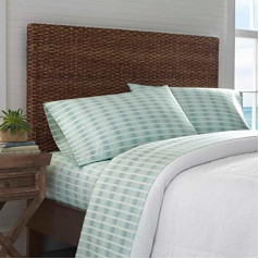 Tommy Bahama Percale Collection Duvet Cover Set - 100% Cotton, Crisp and Cool, Lightweight and Moisture Wicking, Off The Grid Green/Blue/White, King