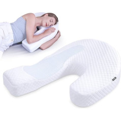 HOMCA Side Sleeper Pillow U-Shaped Memory Foam Pillow Ergonomic for Stomach Sleepers and Side Sleepers, Removable Cover