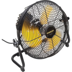 Stanley High Speed Metal Fan, 3 Steel Blades Porcelain-Coated Protective Grille, 3 Speed Levels, 1 Piece, ST-20F-DDF-E