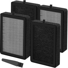 EATBALE Air Purifier Replacement Filter for Levoit LV-H128 for PUURVSAS (HM669A) for ROVACS (RV60) 3-in-1 HEPA Filter, H13 True HEPA, Activated Carbon Filter and Pre-Filter, Replace Part #LV-H128-RF