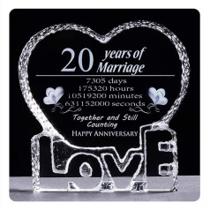 Movdyka Crystal Sculpture 20th Wedding Anniversary Gift for Her Wife Girlfriend Him Husband