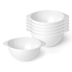 Kerafactum Cereal Bowl Soup Bowls White Soup Bowl Cereal Bowls Round Soup Bowls Cereal Bowl White Bowl Set Melamine Cereal Bowl Serving Bowl 360 ml Set of 6