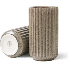 Lyngby Porcelæn Radiance Vase H15 cm Lyngby Classic Grooves, Grey