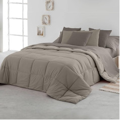 SomniHome Reversible Quilt Two Tone Bed 135/140 cm Feather Feel Warm Soft Comfortable Double 400g Quality 400g Sand Beige 240 x 260 cm