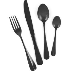 Excelsa Elite Black 24-Piece Cutlery Set, Steel 18/0