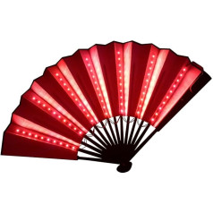 Foldable LED Fan: Party Supplies, Festivals, Discos and Music Concerts (Red)
