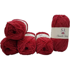 Ilkadim Chenille Baby Knitting Wool, Baby Wool, Super Bulky, 5 x 100 g (500 g)