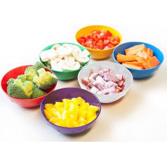 Harfield Cooking Ingredients Prep Bowls, Pack of 6, Reusable, Virtually Unbreakable Polycarbonate Plastic