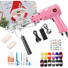 TZnponr Tufting Gun 2 in 1, Gun for Carpets with High Speed, Adjustable Speed, Lighter and Safer, Electric Tufting Gun DIY Set for Beginners (Flamingo Pink)