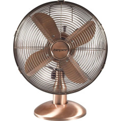 BEPER VE.210 Retro Design-Tischventilator Oszillierender mit 4 Flügeln und Einstellbarer Geschwindigkeit, Bronze