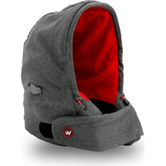 Roamwild Travel Pillow with Unique Self Inflating Integrated Side Supports Washable (Red and Grey)