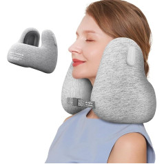 Aeroplane Neck Pillow, Portable Earmuffs, Neck Pillow, Sound Insulation and Neck Protection in Industrial Quality, Noise Reduction 30 dB, U-shaped Support Travel Pillow for Airplanes, Cars and Offices